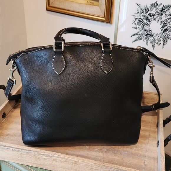 Dooney & Bourke Black Pebble Leather Satchel Bag - Picture 2 of 16